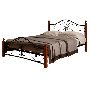 Кровать Фортуна 1 чёрный/махагон