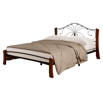 Кровать Фортуна 4 лайт чёрный/махагон