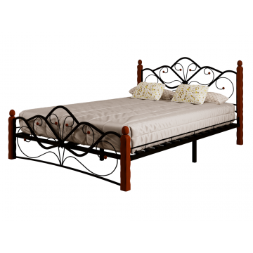 Кровать Венера 1 чёрный/махагон