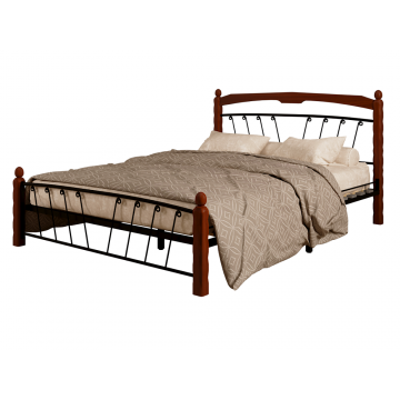 Кровать Муза 1 чёрный/махагон