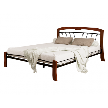 Кровать Муза 4 лайт чёрный/махагон