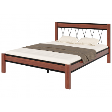 Кровать Кантри чёрный/махагон